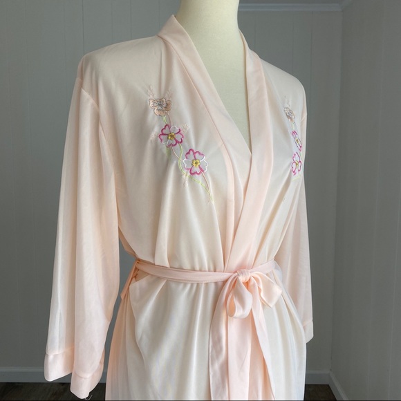 Vintage SINDRELLA Peach Robe Bridal Boudoir - Picture 6 of 7